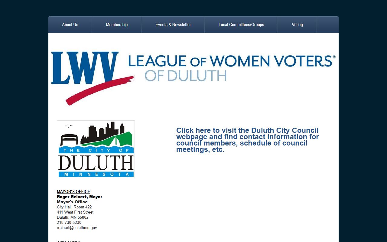 Duluth city government info phone directory