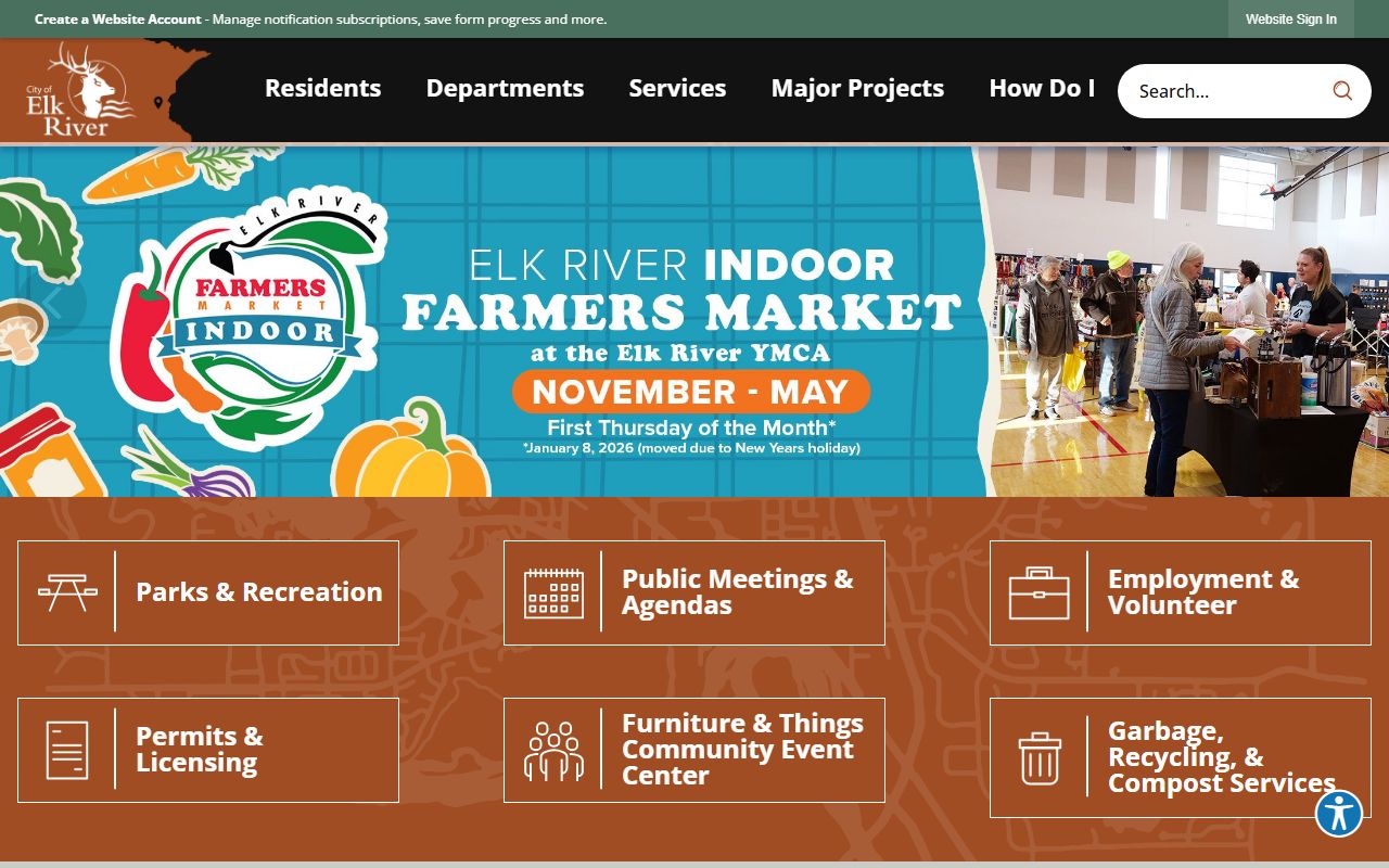 Elk River city contact phone directory page