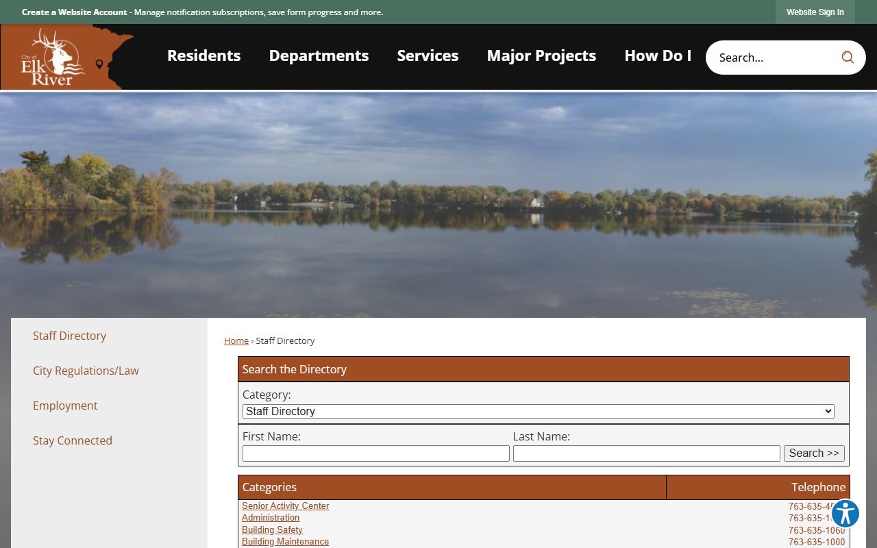 Elk River staff directory phone directory