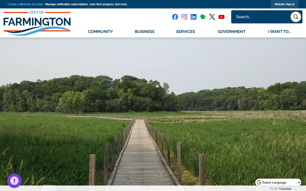 Farmington phone directory city contact page