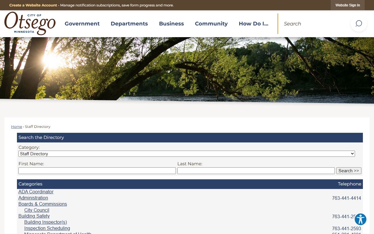 Otsego phone directory online staff listing