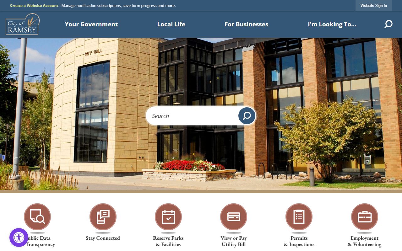 Ramsey city contact phone directory page