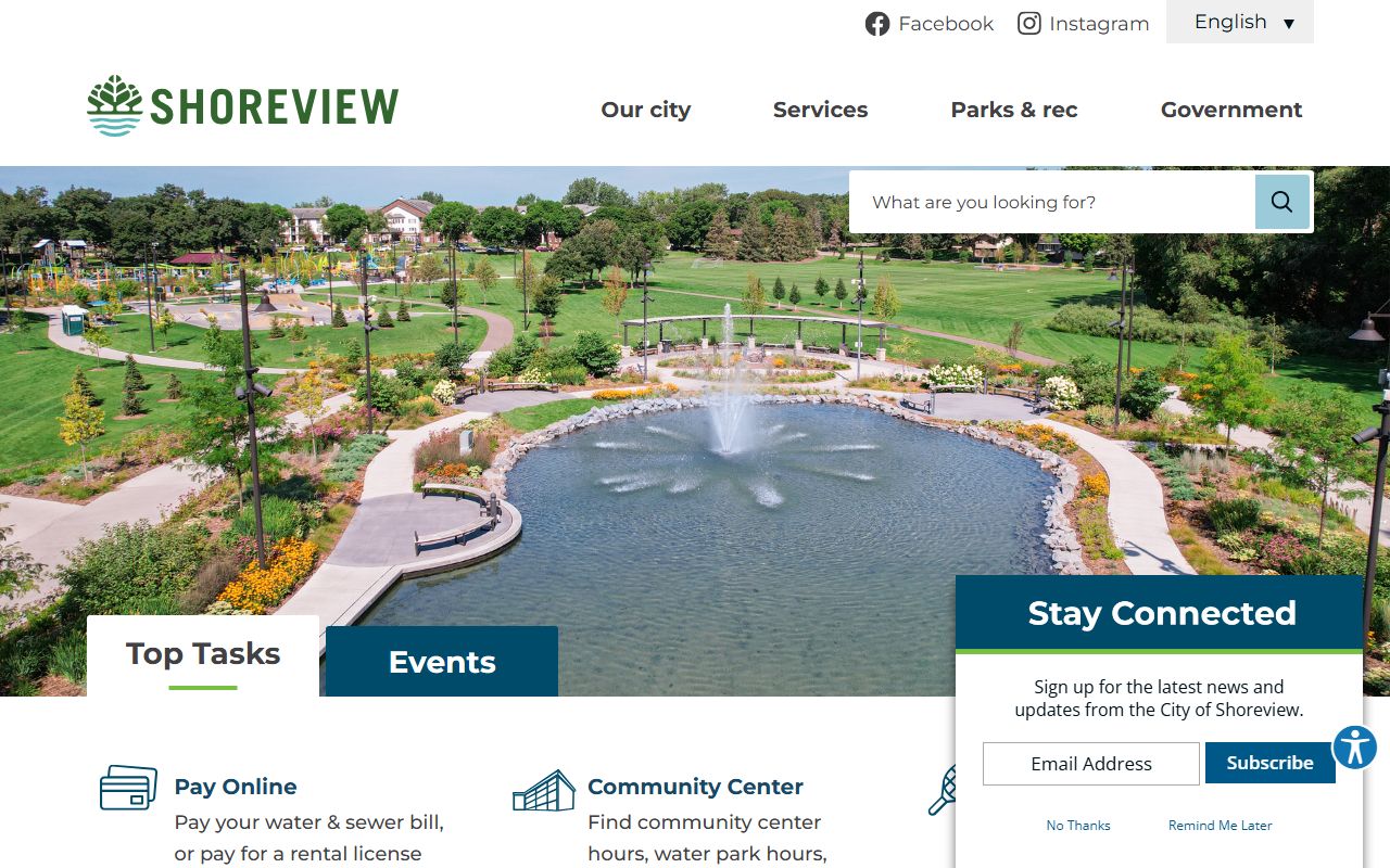 Shoreview city contact phone directory page