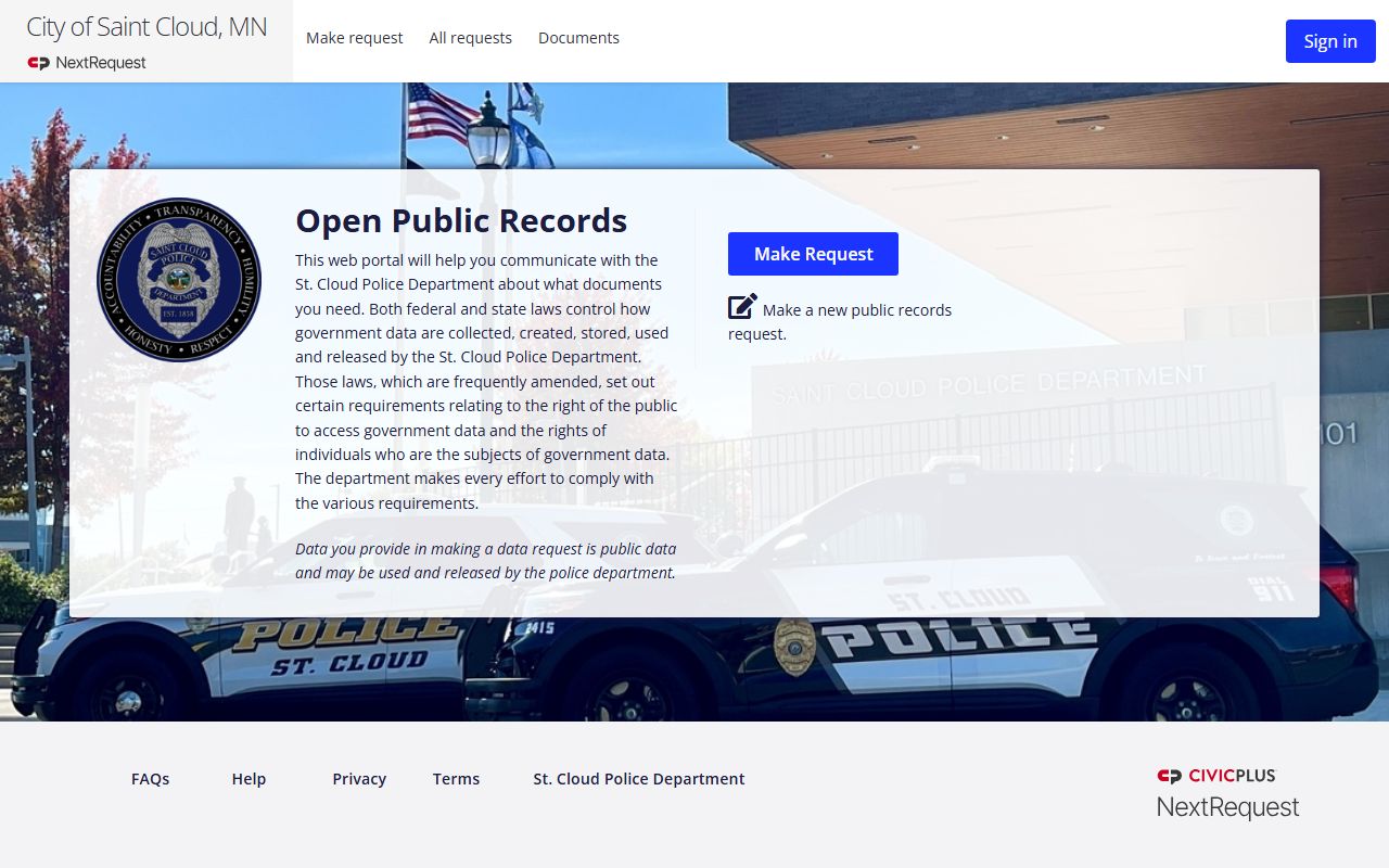 St. Cloud police records request phone directory portal