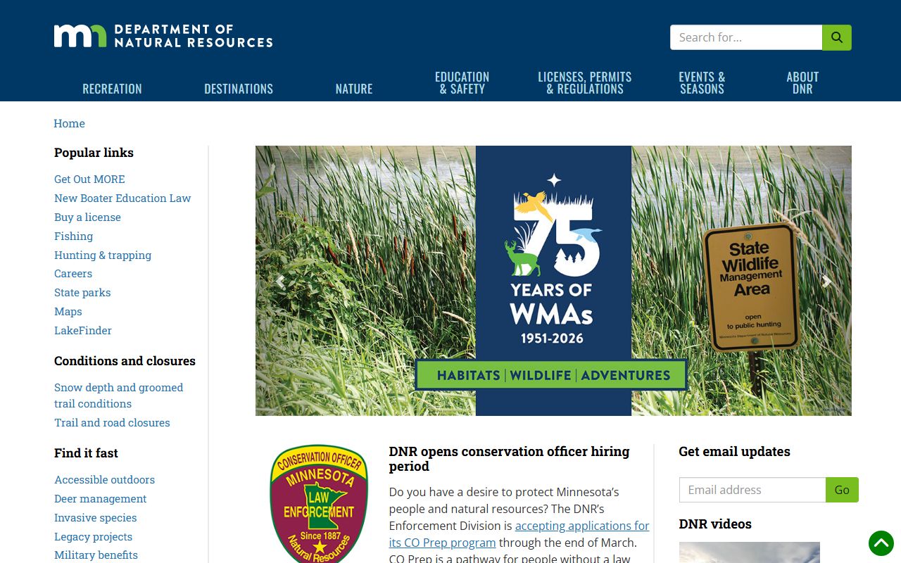 Minnesota phone directory Department of Natural Resources website